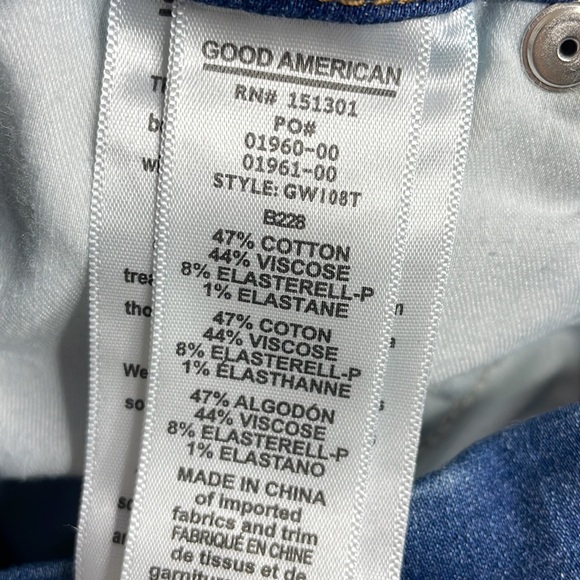 Good American Good Waist High Rise ankle raw hem jeans size 4/27 - Picture 3 of 10
